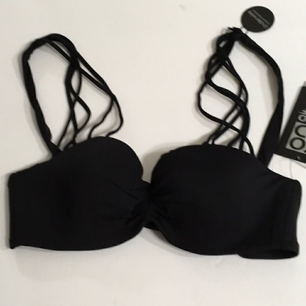 New. COCO REEF adjustable multi-way black Strappy bikini top. 32/34-C - Picture 6 of 13